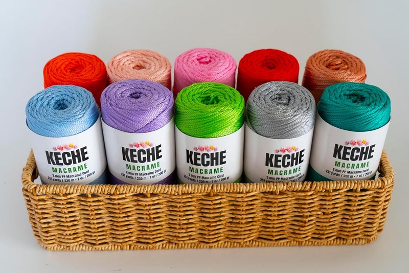 KECHE Macrame Cord | Macrame Supplies 2mm Polyester Macrame Rope Yarn for Table Runner Wall Décor Plant Hanging 251 Yards (000 - White, 5 SKEINS) - Image 2